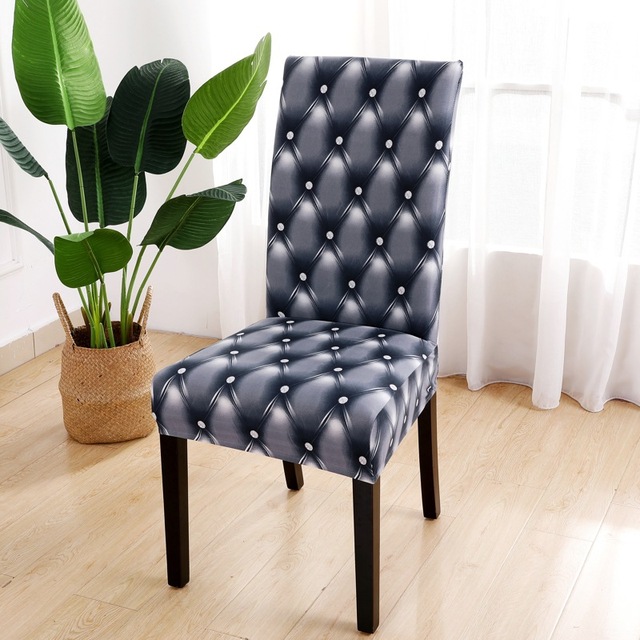 Series Chair Cover for Dining Room Banquet Hotel Kitchen Spandex Stretch Print Chair Covers Removable Washable Seat Decor