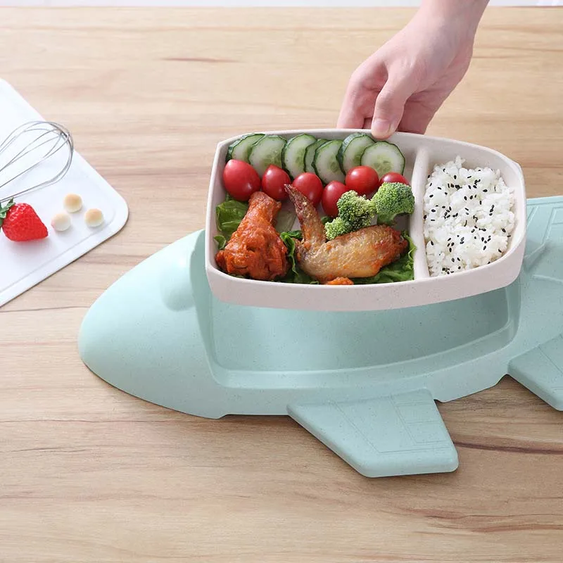 High Quality Baby Food Storage Tray Bamboo Fiber Divided Plate Container Infant Feeding Children Tableware