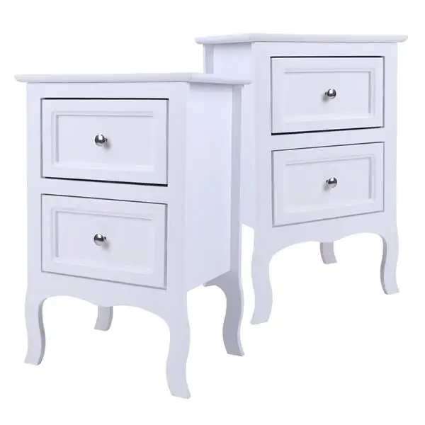 

2pcsCountry Style Two-Tier Night Tables Large Size White Made of high quality material,night stand bedroom furniture .