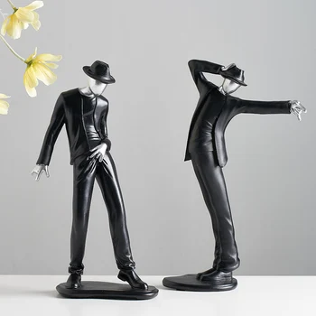 

NORDIC STYLE CREATIVITY CRAFT BLACK DANCER CHARACTER FIGURINES RESIN MINIATURES HOME DECORATION LIVING ROOM ART ORNAMENTS CRAFTS