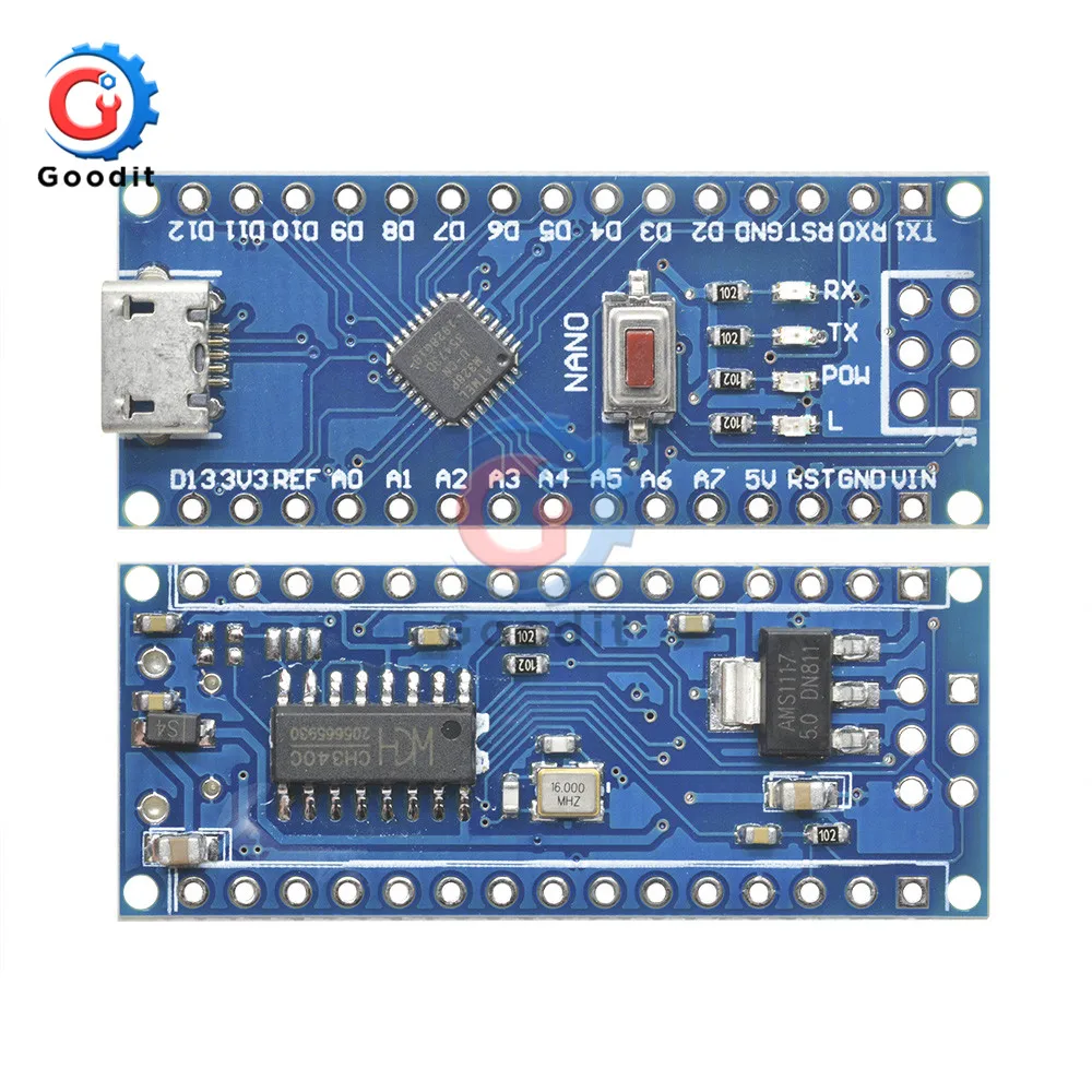 Micro USB/type-C адаптер CH340 Nano V3.0 ATMEGA328P-MU ATMEGA328 микроконтроллер макетная плата для Arduino