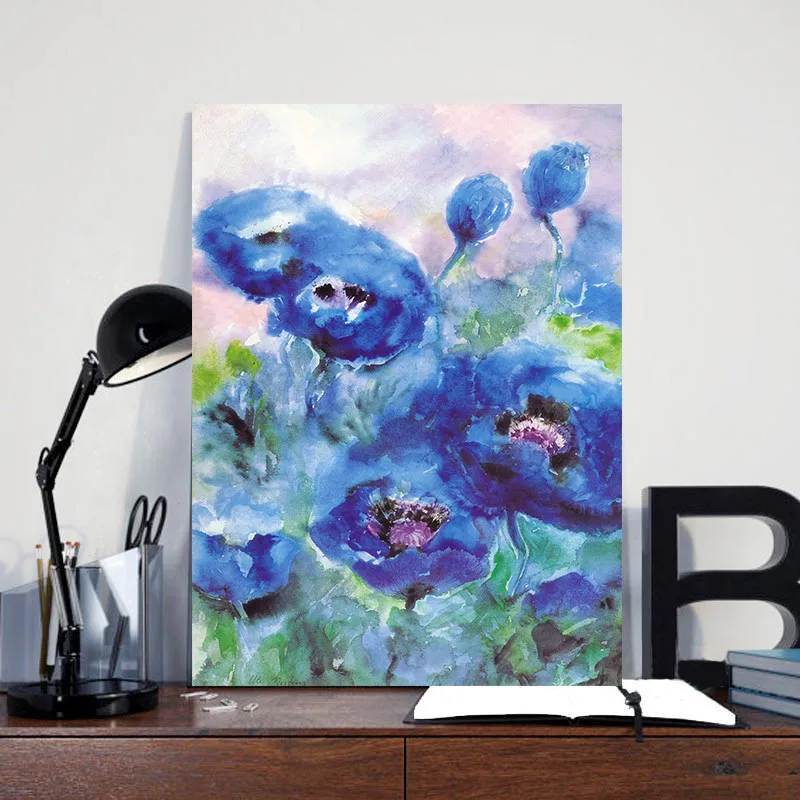 Flower-Watercolor-Living-Room-Picture-Decorative-Print-Home-Decor-Wall-Art-Nordic-Canvas-Oil-Painting-Abstract (2)