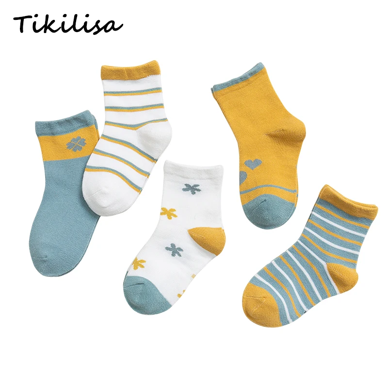 5 пар/партия Детские хлопковые носки с рисунком животных | Детская одежда и обувь