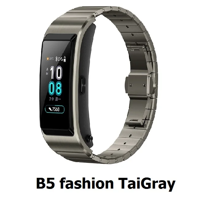 B5 fashion TaiGray Huawei TalkBand B5 Talk Band B5 Bluetooth умный Браслет фитнес носимые спортивные совместимые смарт-мобильные телефоны устройства браслеты - Цвет: B5 fashion TaiGray