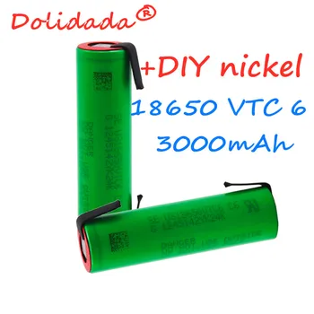 

20PCS 100%Original vtc6 3.7 v 3000 mah 18650 Lithium Rechargeable Battery For Flashlight e-cigarette batteries+DIY Nickel sheets