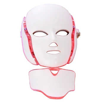 

LED Face Mask Light Therapy，7 Color Skin Care LED Photon Mask Light Anti Aging Skin Tightening Mask（US Plug）