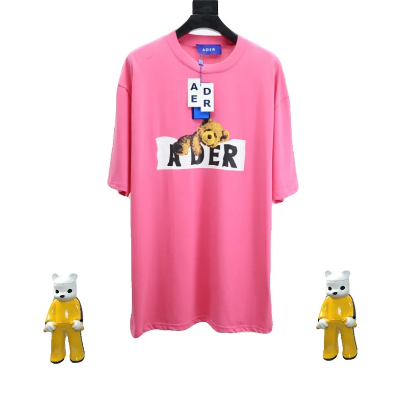Bear ADER T-shirt Men Women 1:1 High Quality Pink apricot blue Adererror  Tee ADER ERROR Tops