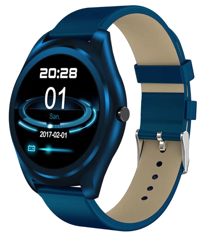 Blue XIYAN N3 Pro 1,3 дюймов Смарт-часы MTK2502 HD Тонкий Bluetooth звонки медиа монитор сердечного ритма фитнес-трекер Шагомер Умные часы - Цвет: Blue