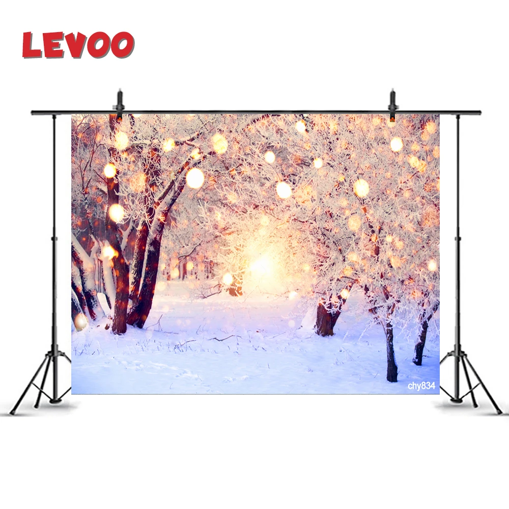 

LEVOO фотозонт фон зимнего леса огней Рождество чудес декора стены фон фотография фотосессия печатные съемки реквизит