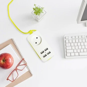 

AABB-EU Plug,4Usb with Line Plug 1AC Port Plug-In Board Multi-Function Plug-In Board European Standard Plug