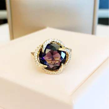 

Rings for women Fashion Jewellery Purple crystal Rings New store opening discount