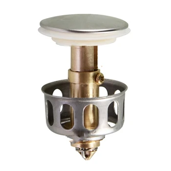 

Copper Bouncing Core Filter Cover Universal Wash Basin Bounce Drain Filter 2 in 1 Shower Floor Sink Drain Vanity Stopper Bathtub