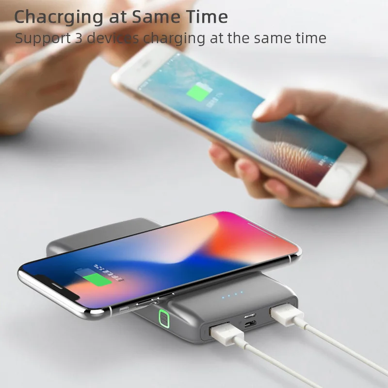 

Wireless Power Bank 10000mAh Portable Charger Powerbank Charging PowerBank for xiaomi iphone Smart Mobile Phone Portable Charger