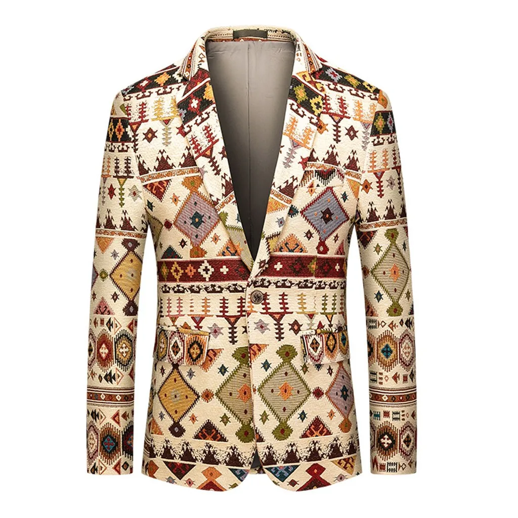 

Tide Style Slim Fit Men's Blazer Jackets Silver Floral Printing Blazer Man Hip Hop Stage Blazer Male Casual Mens Blaser Jacket