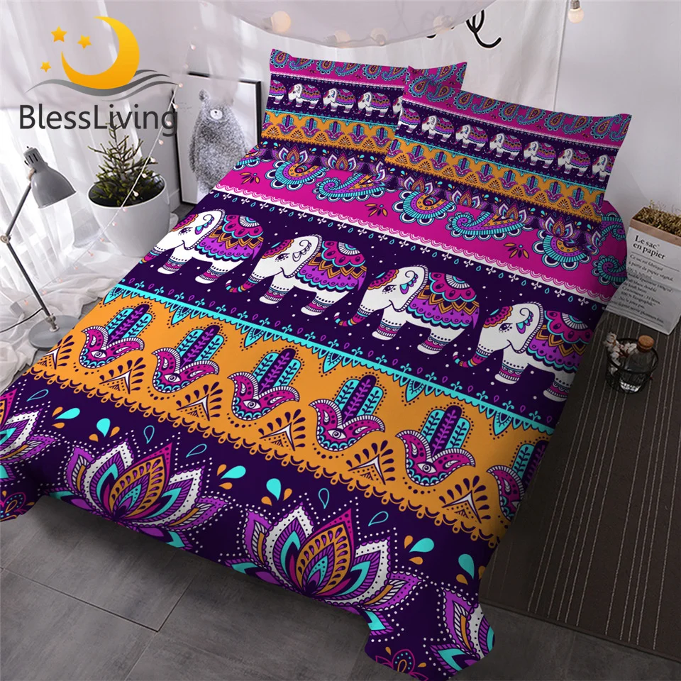 Blesslive Boho постельные принадлежности полосатый богемный пододеяльник Племенной