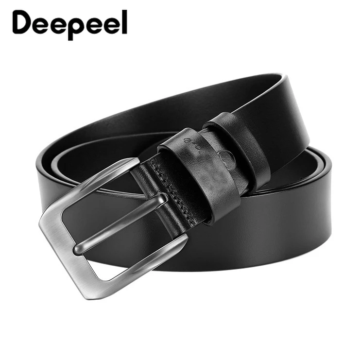 Deepeel, 1 шт., 3,8*105-130 см, роскошный мужской пояс, первый слой, Воловья кожа, сплав, пряжка, ремни, деловые джинсы, штаны, пояс
