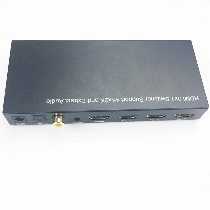 Коммутатор HDMI 3X1 с экстрактом аудио 4K X 2K HDMI к HDMI+ toslink+ стерео аудио(без пульта дистанционного управления
