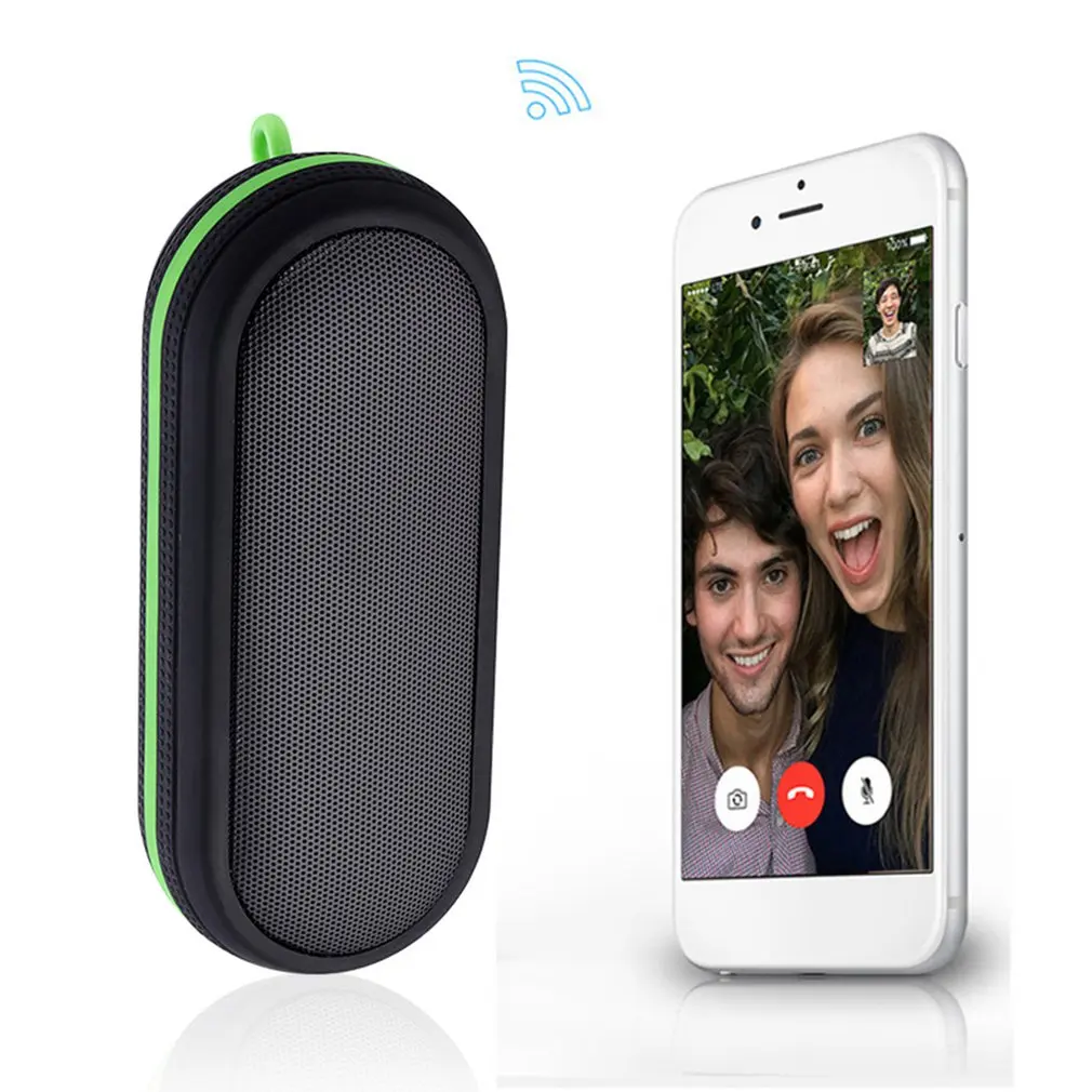 Bluetooth Wireless Speaker Bass Desktop Music Player Black Waterproof Support TF Card Stereo Anti-fall Sound Outdoor Speaker