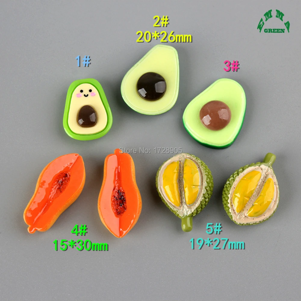 Бусины подвески в виде лизуна авокадо 3D фрукты Jackfruit Pawpaw Durian кабошон из смолы 10 шт.