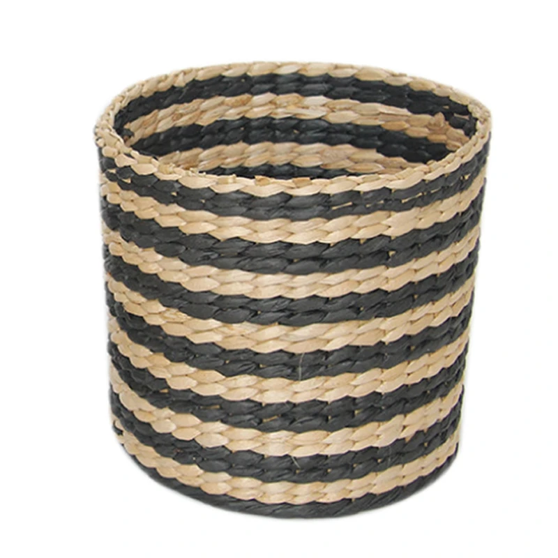 Handmade Straw Storage Basket Straw Patchwork Handmade Laundry Garden