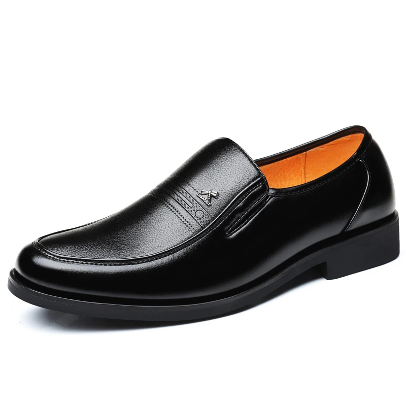 black genuine leather shoes mens