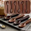 Cute Cake Mold Good Quality DIY Chocolate Six Spoons Mould Mold Silicone Baking Cake Decorating Topper Candy 1