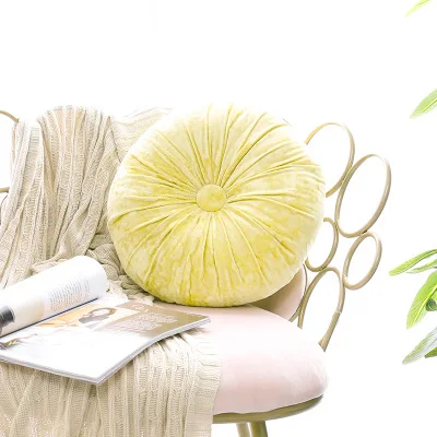 40x40 см ручная работа мягкая круглая тыква подушечка диванная Подушка Диван бархатная задняя подушка мягкая спинка татами подушка - Цвет: yellow