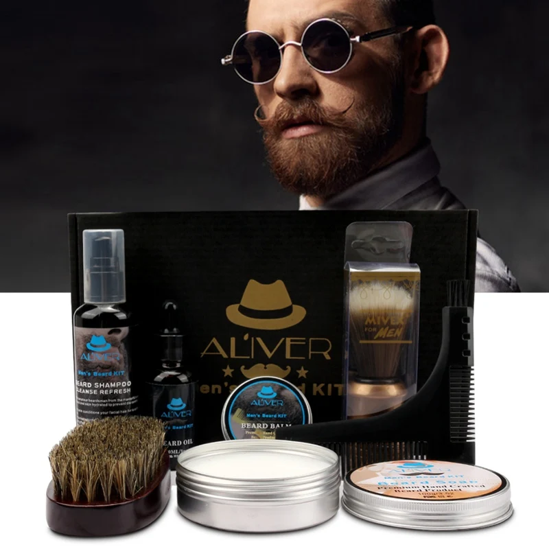 

7pcs Beard Grooming Kit Beard Care Gift Kit For Men/Dad/Husband Professional Beard Trimming Set