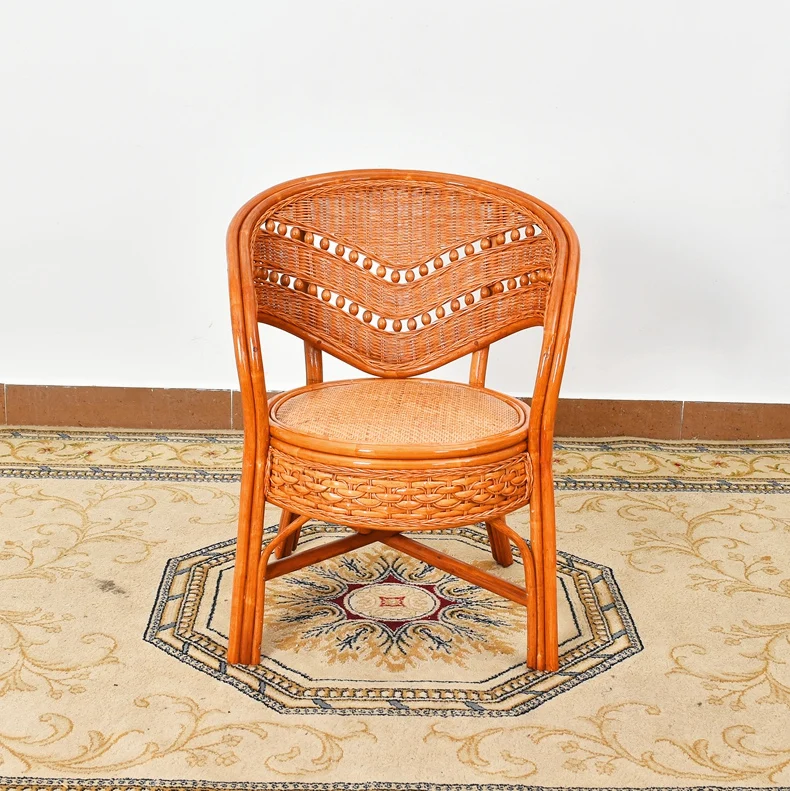 

Wicker Chair Three-piece Balcony Small Table and Chair Combination Living Room Coffee Table Casual Single Backrest Real Chair