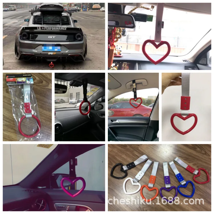 EBay Japan JDM Автомобильный задний бампер предупреждающий браслет Автомобильный Ручной Потяните кольцо статическое электрическое кольцо в форме сердца