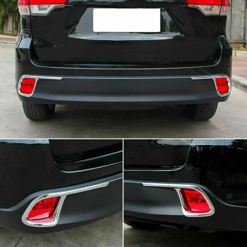 1 пара Хром ABS задний бампер противотуманный светильник Накладка для Toyota Highlander
