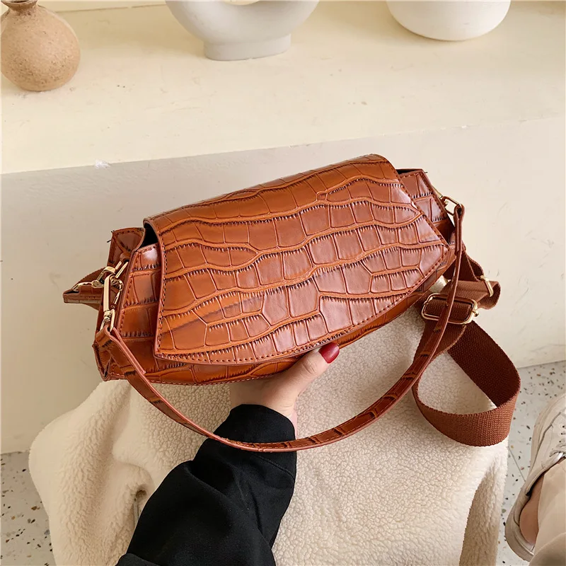 

Vintage Stone-printed Small Square Bag Stylish One-shoulder Handbag