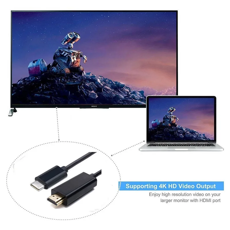 USB-C type C USB 3,1 к HDMI 4k 2k HDTV кабель для Galaxy S8 S8+, macbook,(6 футов