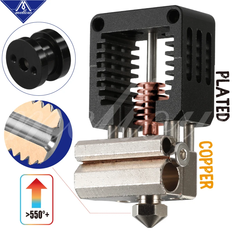 cheap Newest Mellow All Metal NF Crazy Hotend V6 Copper Nozzle For Ender 3 CR10 Prusa I3 MK3S 3D Printer Parts