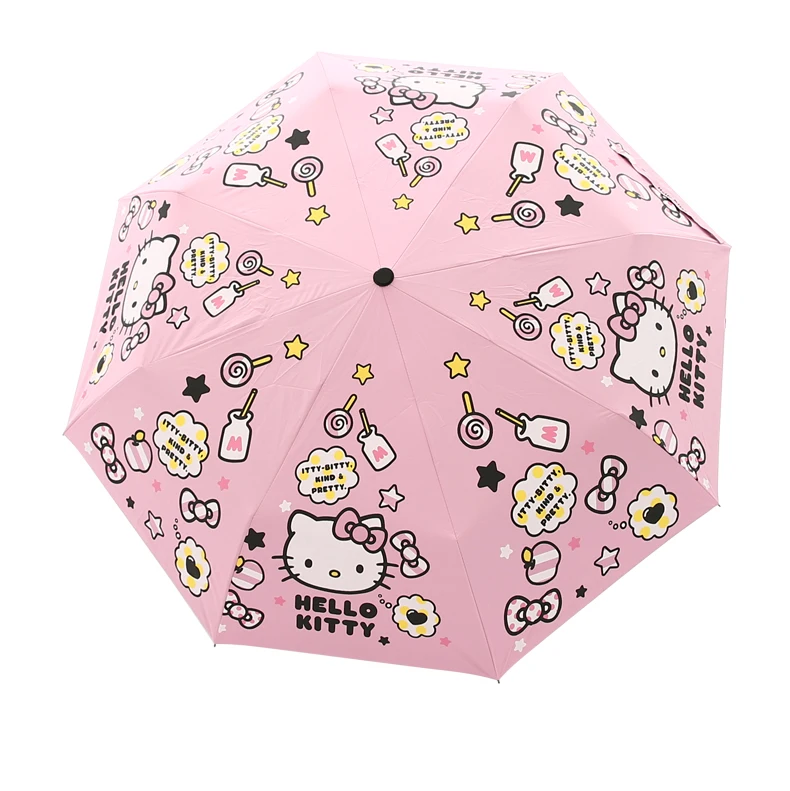 Милые Мультяшные Зонты hello kitty двойного назначения, Южно-корейский прозрачный зонтик для девочек, детский зонтик, женский зонтик от дождя