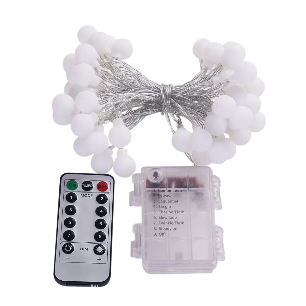 

50led round Ball Dragon Ball Lighting Chain Eight Feature Remote Control Cell Box Christmas Bar Room Ornamental Festoon Lamp