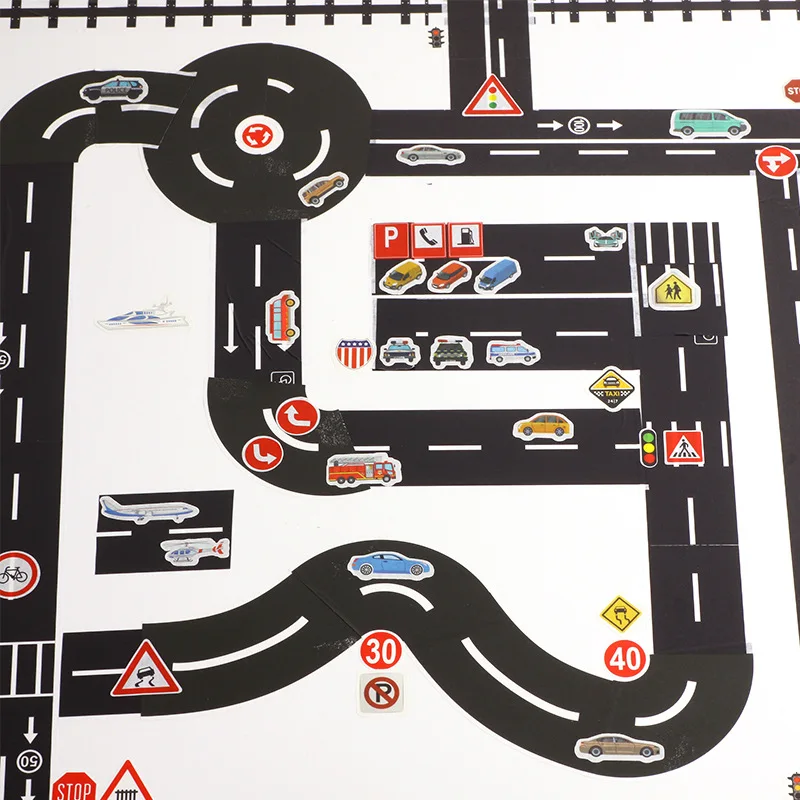 cheap DIY Creative Children #039;s Diy Traffic Washi Tape Rail Road Tape Car Train Curve Stickers Paper Kid #039;s Novelty Gifts Puzzle Toys