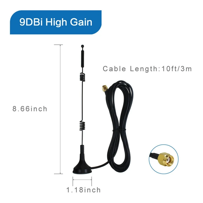 9DBi RP-SMA 2,4 ГГц 5 ГГц с высоким коэффициентом усиления WiFi роутер антенна для беспроводной ip-камеры