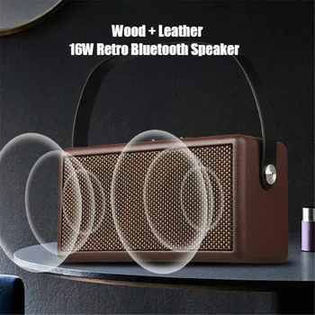 

Retro Wood Column Bluetooth Speakers Soundbar Portable Music Center Acoustic System Powerful High Bluetooth Speaker Boombox