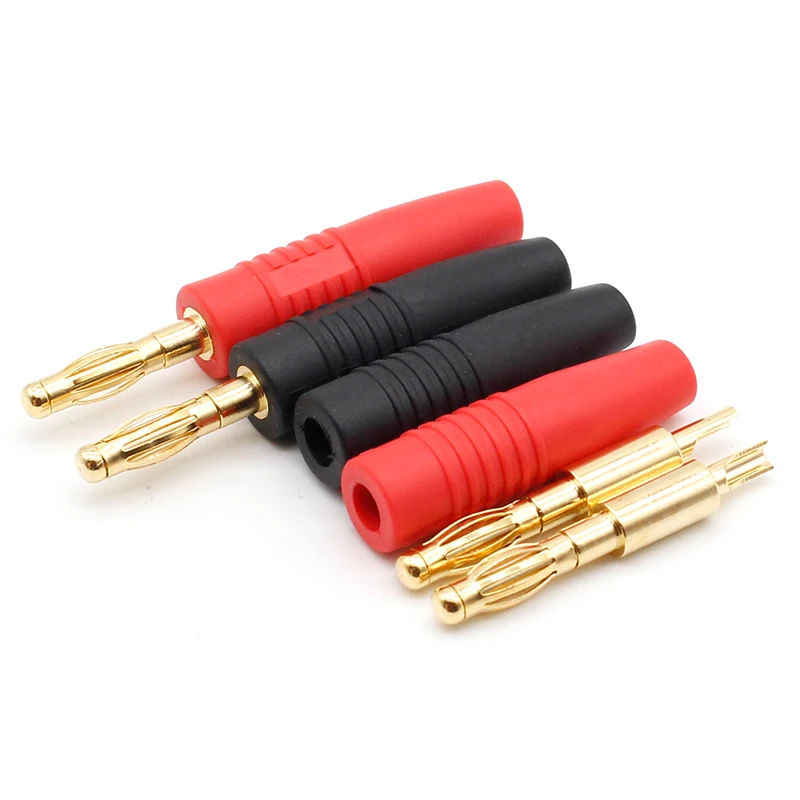 Wire connector terminals wire connector banana plugs electrical connectors electrical connector banana plug connector cable connector speaker terminal connector 4pcs 4mm Plugs Gold Plated Musical Speaker Cable Wire Pin Banana Plug Connectors