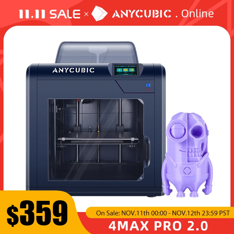 3D-принтер Anycubic 4Max Pro 2 0 модернизированный большой объем сборки 270*210*190 мм закрытая