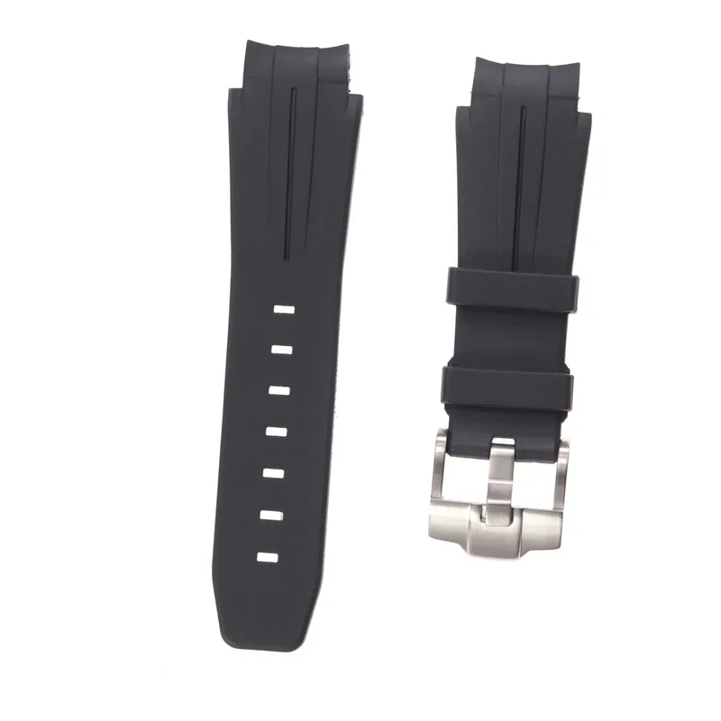 2021mm rubber silicone strap for RLX Daytona Cosmograph Daytona GMT master sea type water ghost Manual wind bracelet straps band - Цвет ремешка: black and black