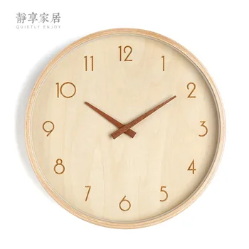 

Japanese Style Silent Wall Clock Wood Kitchen Clocks Wall Watches Home Decor Watch Home Gift Reloj Cocina Wooden Needle FZ810
