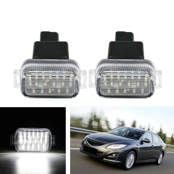 

NEW-A Pair LED License Plate Lamp LED Number Plate Light Car Accessories for Mazda A/T(Aka Mazda 6) 2014-2017