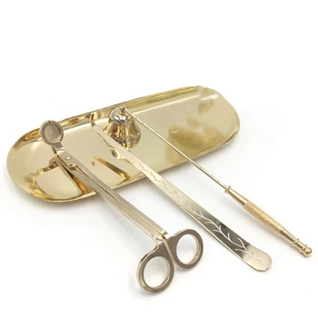 

4Pcs Candle Accessory Set Candle Extinguisher Stainless Wick Cutter Trimmer Candle Snuffer Trimmer Tool Home Decor for Party Wed