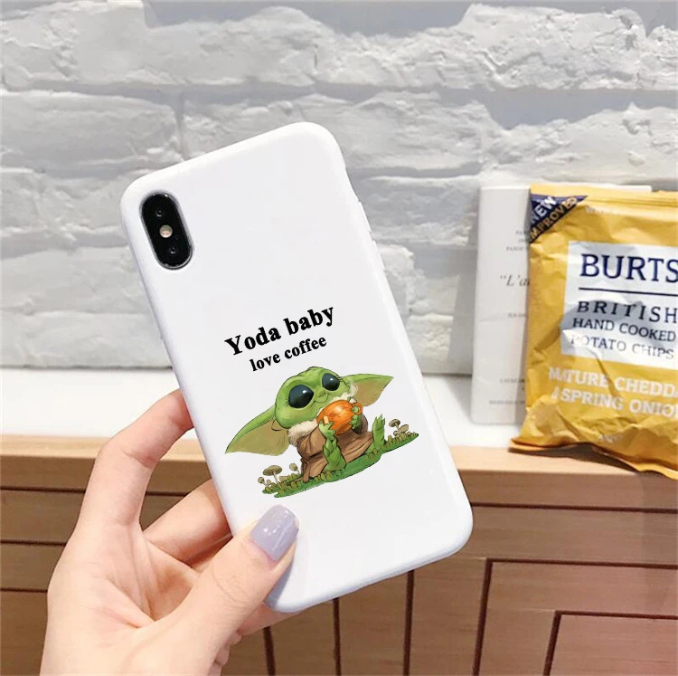Baby yoda meme милый мягкий силиконовый цветной чехол для телефона для iPhone 6S 7 8 6plus 7 plus 8plus XR XS XSMAX 11 Pro - Цвет: BHSR-24358