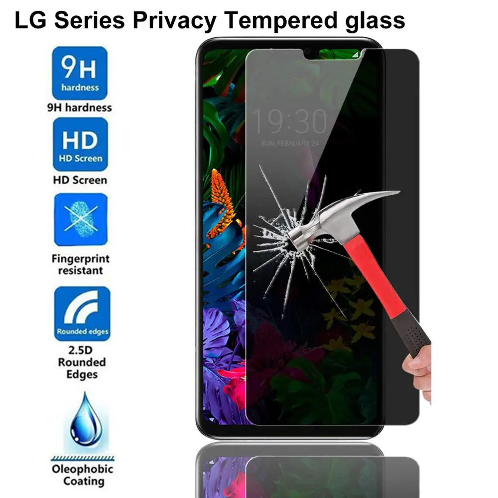 

9H Privacy Anti Glare Tempered Glass For LG G3 G4 G5 G6 Q7 Q6 G7 G8 ThinQ V10 V20 V30 V40 Screen Protector Protective Film Glass