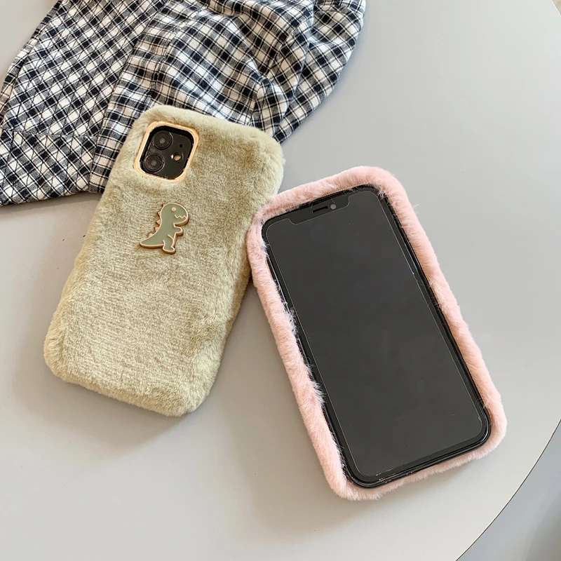 GlamPhone чехол плюшевый динозавр чехол для телефона для iPhone11Pro/Max X XS Max XR Мягкий силиконовый чехол для iPhone11 7 8 6 6s Plus чехол