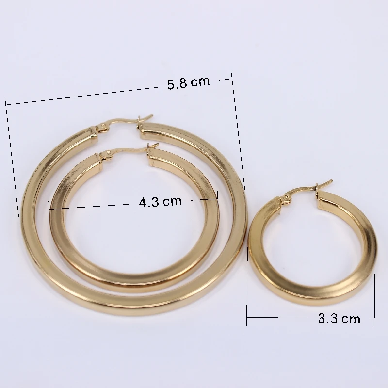 gold silver color Lightweight vacuum plated earrings 28mm33mm43mm58mm exaggerated fashion rock female jewelry LH773