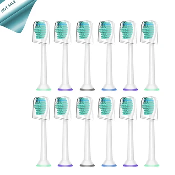 

12pcs/lot Replacement Toothbrush Heads with cap for HX6530 HX9340 HX6930 HX6710 HX9140 HX6921HX6711 HX6730 HX6731 HX6732 HX6780